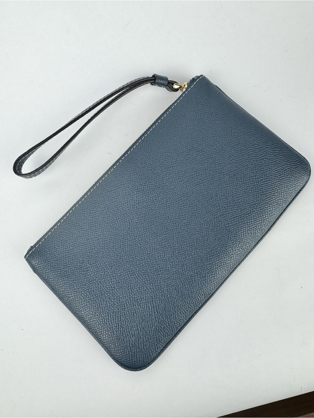 Coach Denim Blue Leather Wallet Wristlet Goldtone Hardware F57465 - Picture 2 of 6